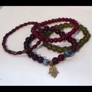 Boho Hamsa Bracelet Set